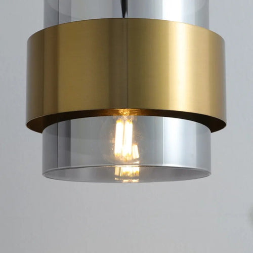 Modern minimalist gold art glass pendant light - vue 8 sur 15