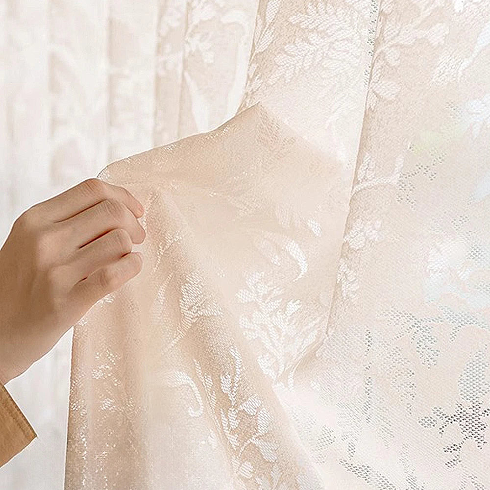 Voilage tulle brodé floral moderne pour salon chambre