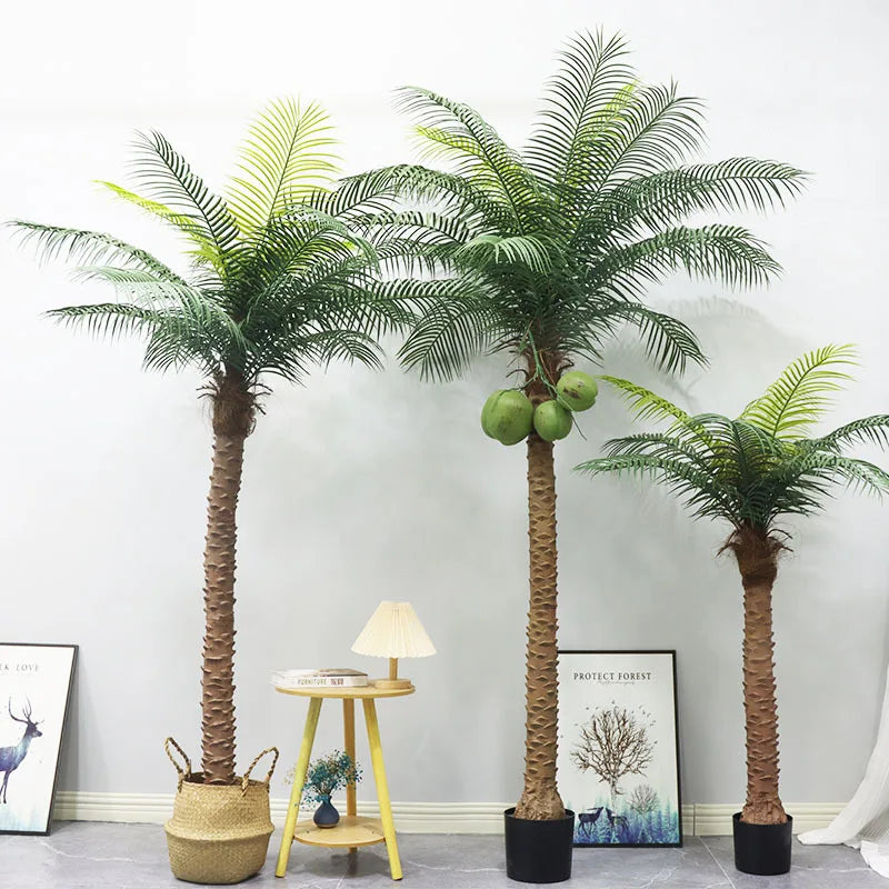 cocotier artificiel grande plante verte pour décoration intérieure - vue 2 sur 15