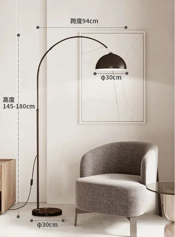 Modern nordic marble floor lamp with luxury decor - vue 8 sur 8