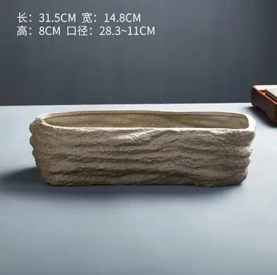 Ceramic Rock Mud Imitation Stone Tea Washing Pen Wash Tea Cups, Household Tea Set Accessories, Extra Large Basin - vue 8 sur 11