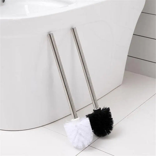brosse de toilette en plastique avec manche inoxydable et poils souples - vue 4 sur 8