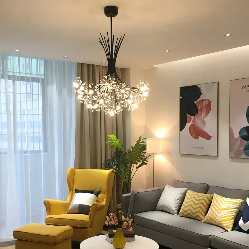 lustre moderne en cristal avec 	 led luminaria lampadario - vue 5 sur 10