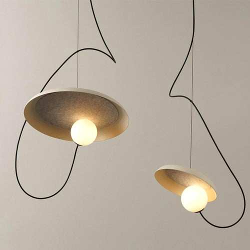 Suspension en verre et métal lampes nordiques - vue 4 sur 6
