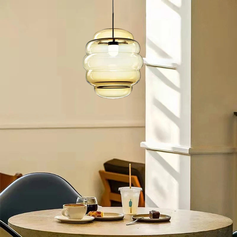 suspension en verre transparent pour restaurant avec fil réglable - vue 3 sur 12