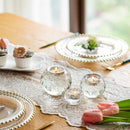 Crystal Diamond Tealight Candle Holder for Wedding Party, Clear Glass Tea Light Candles Holder for Home Room Desk Decor