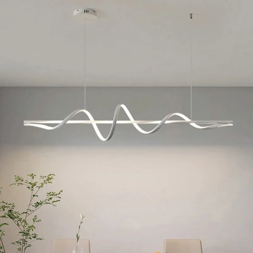 Nordic minimalist water ripple aluminium chandelier - vue 4 sur 8