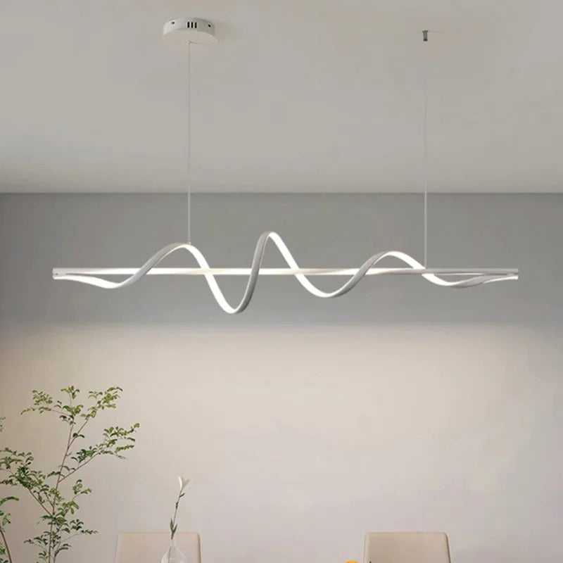 Nordic minimalist water ripple aluminium chandelier - vue 3 sur 8