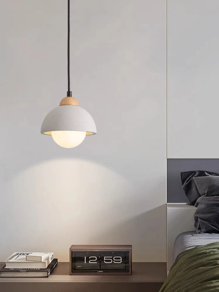Japanese wabi-sabi style cement chandelier nordic minimalist design - vue 4 sur 8