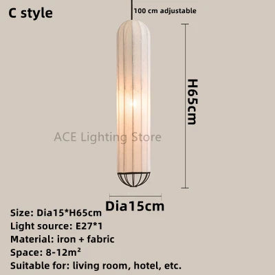 lustre moderne nordique en tissu pour intérieur style épuré - vue 10 sur 9