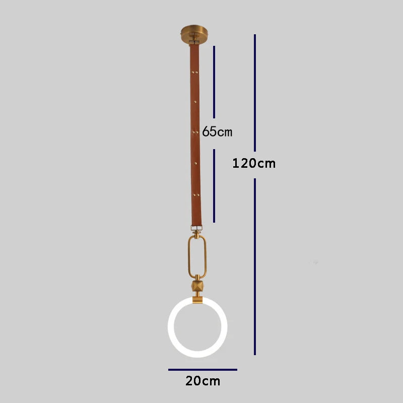 plafonnier à anneau simple design nordique lumineux suspendu intérieur - vue 4 sur 7