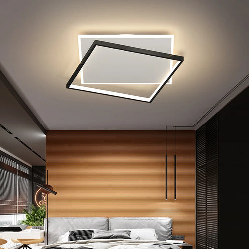 Minimalist nordic square recessed geometric LED ceiling light