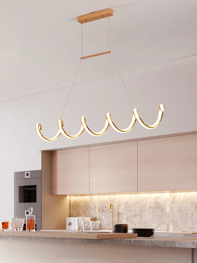lustre postmoderne nordique en forme de vague pour intérieur - vue 5 sur 8
