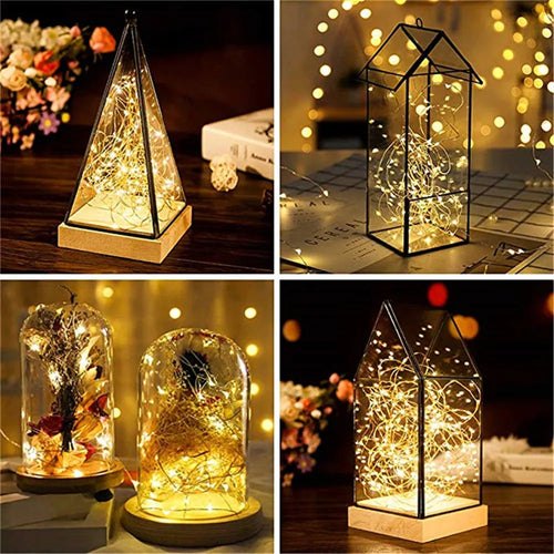 guirlande lumineuse en cuivre pour décoration de fête - vue 5 sur 6