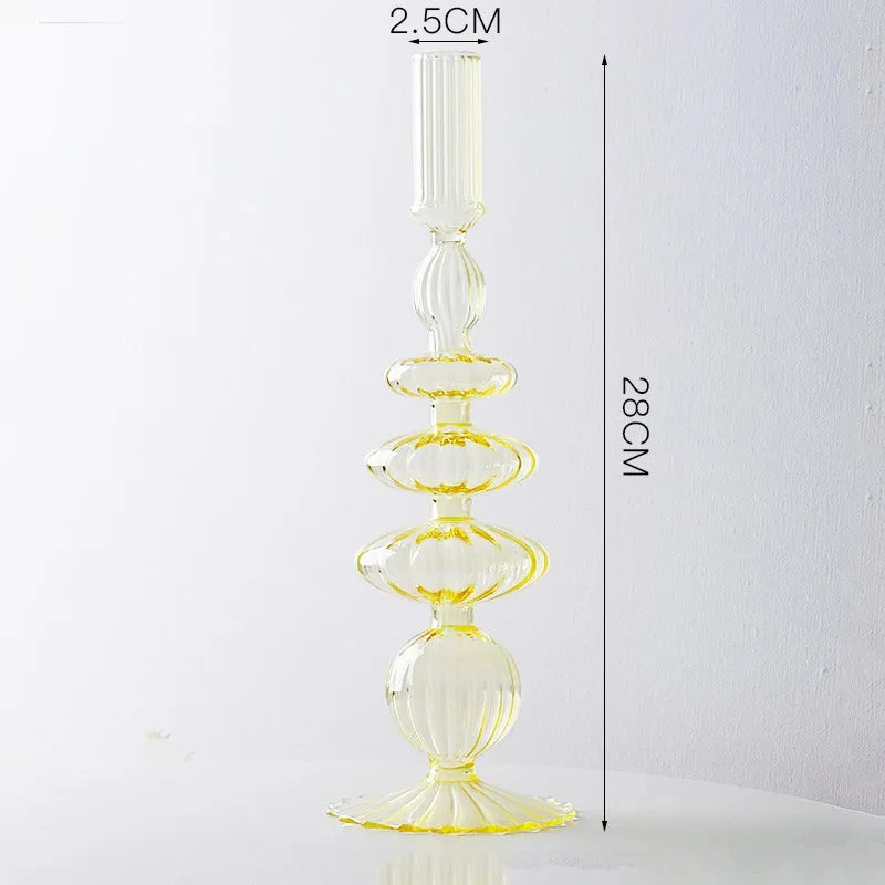 bougeoir en verre européen pour décoration et mariage - vue 25 sur 30