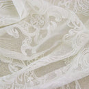 Voilage motif floral brodé ondulé style américain salon
