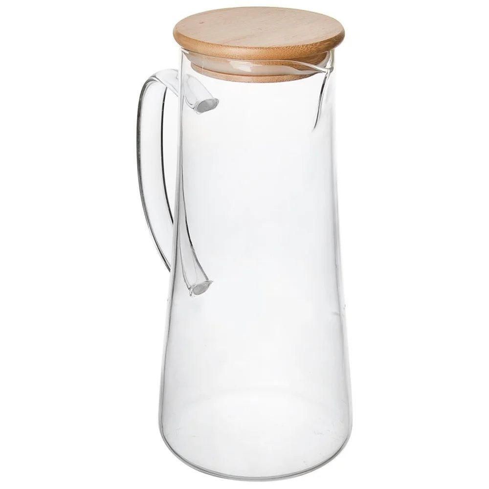 Carafe verre poignée couvercle bambou 135 cl - vue 6 sur 6