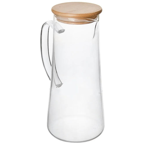 Carafe verre poignée couvercle bambou 135 cl