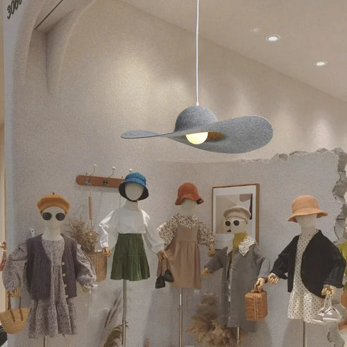 Felt Pendant Lamps Nordic Hat Chandelier Ceiling Hanging Light for Living Dining Room Bedroom - vue 3 sur 12