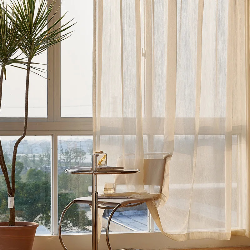 Voilage rideau français léger pour salon chambre balcon - vue 2 sur 7