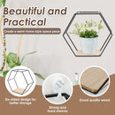 Set of 3 hexagonal floating wall shelves for home decoration