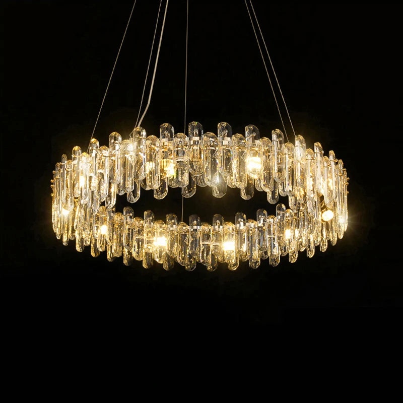 lustre glamour moderne en cristal clair pour intérieur - vue 4 sur 11