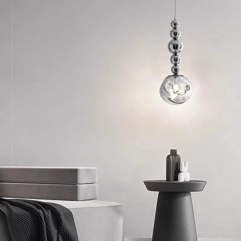 lustre moderne à led en cristal design nordique pour bar et salon - vue 3 sur 7