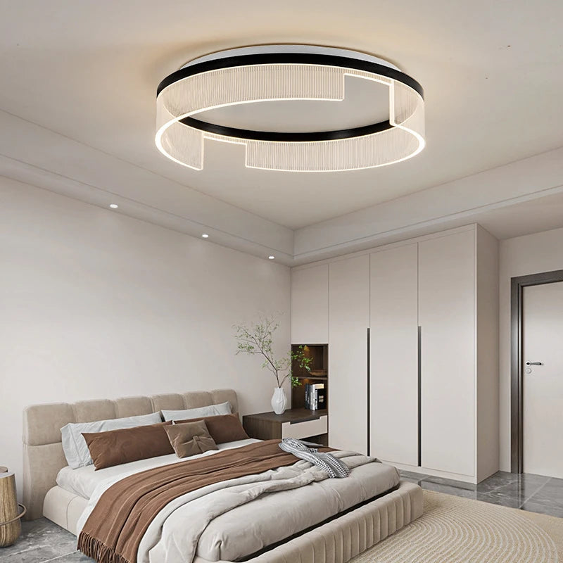 plafonnier led moderne rond en métal et acrylique pour intérieur - vue 3 sur 13
