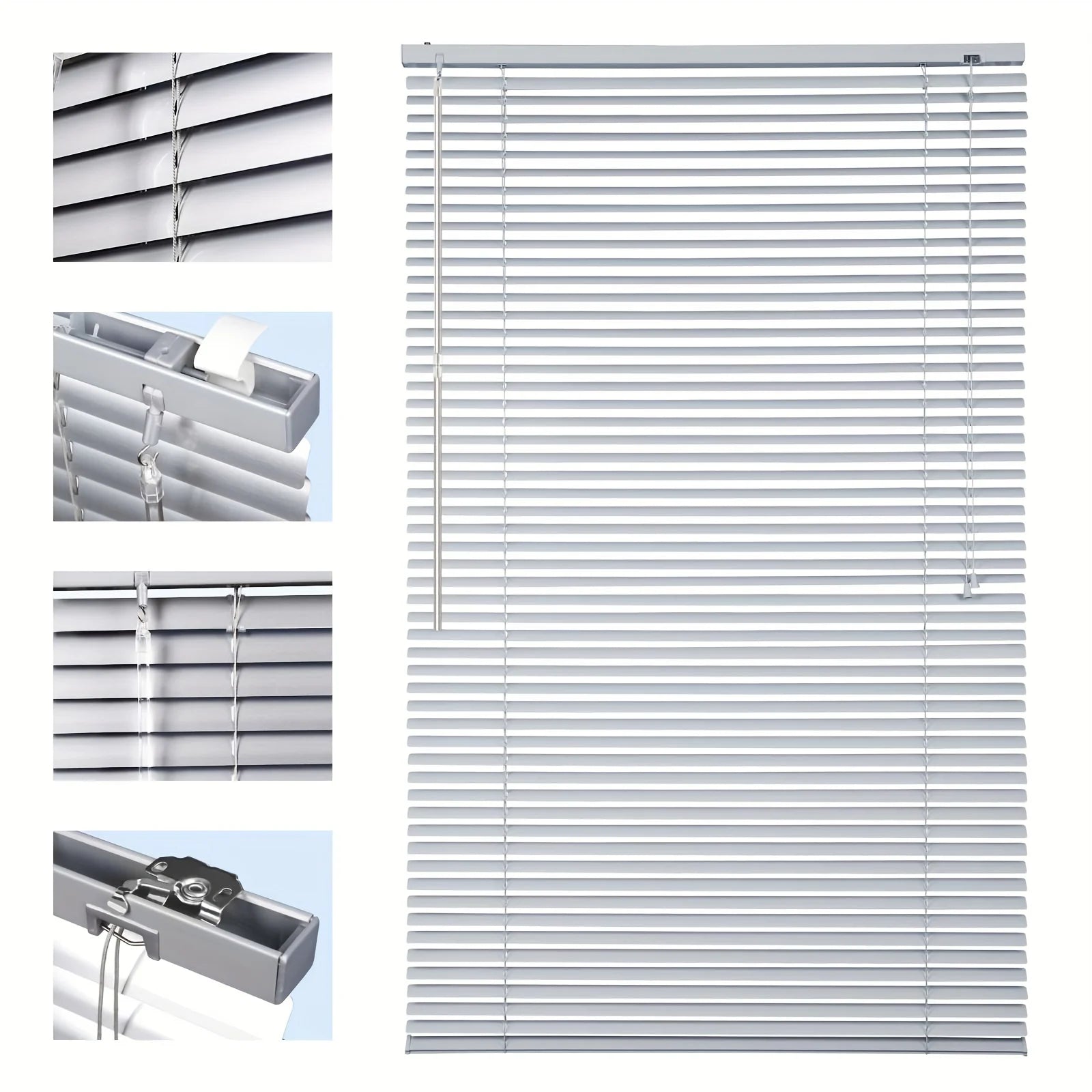 Store vénitien aluminium sans perçage occultant pour fenêtre - vue 5 sur 9