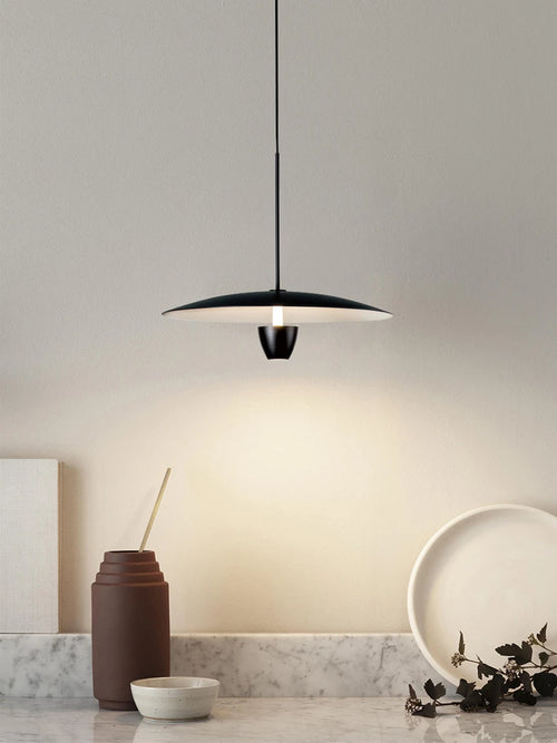 Modern circular chandelier for minimalist decor and elegant lighting - vue 6 sur 7
