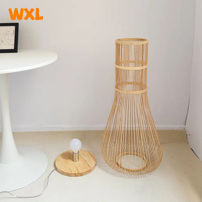 lampadaire en bambou asiatique style zen rustique décoratif - vue 7 sur 7