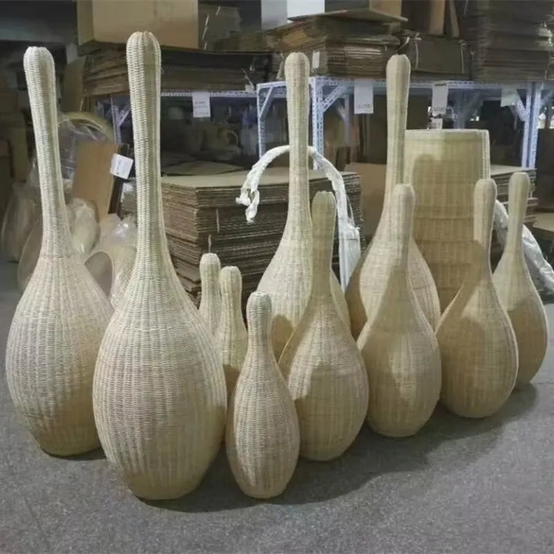 lampadaire en bambou design wabi sabi pour décoration intérieure unique - vue 6 sur 18