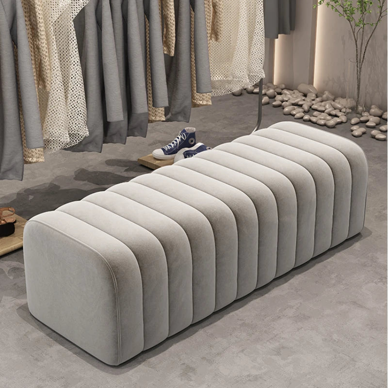 banc en velours nordique repose-pieds doux et élégant - vue 5 sur 14