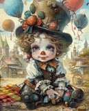 kit peinture acrylique clown drôle à numéros pour enfants décoration artisanale