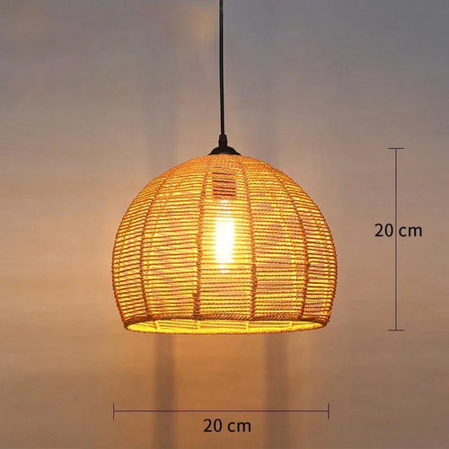 Lustre en corde de chanvre rétro - vue 3 sur 6