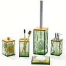 Bathroom Accessory Set, Acrylic Bamboo Accessories, Includes Toothbrush Holder, Soap Dispenser, Cotton Swab Holder, Soap Dish, T