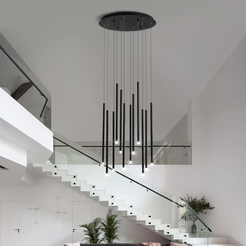 lustre escalier minimaliste moderne duplex rotatif personnalité créative - vue 2 sur 12