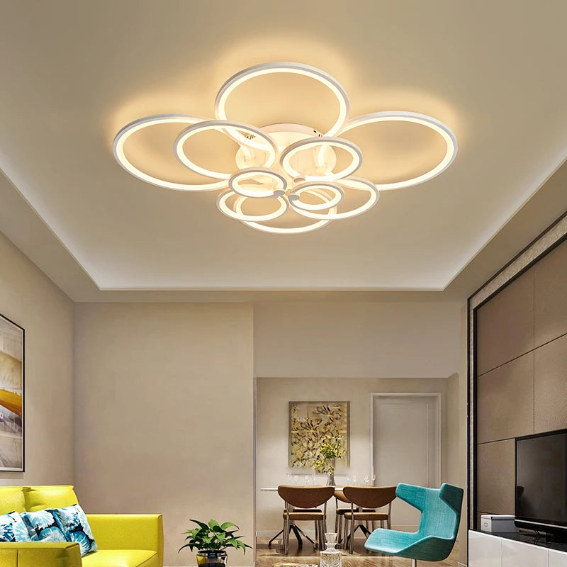 Hot Modern LED Chandelier For Home Indoor Lighting, Modern Chandelier Ceiling For Bedroom, Living Room Decoration, Lighting - vue 2 sur 14