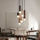 suspension noyer lustre chinois barre tête lampes