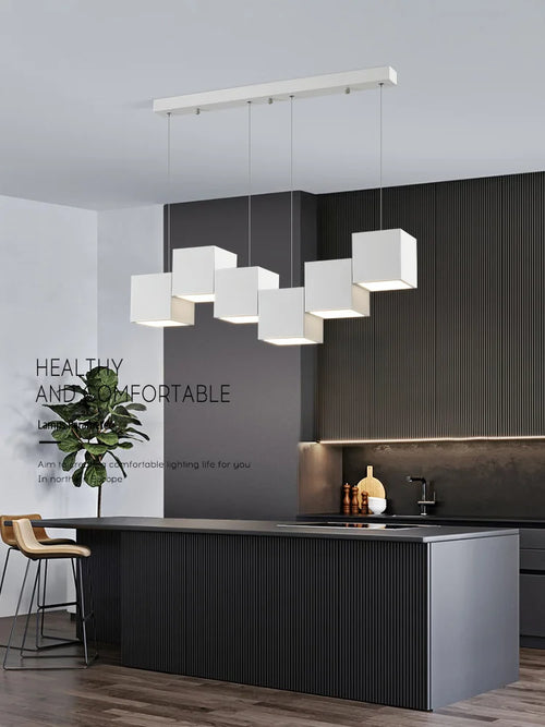 Lampes suspensions salle manger minimalistes modernes bureau géométriques créatives styliste - vue 3 sur 14