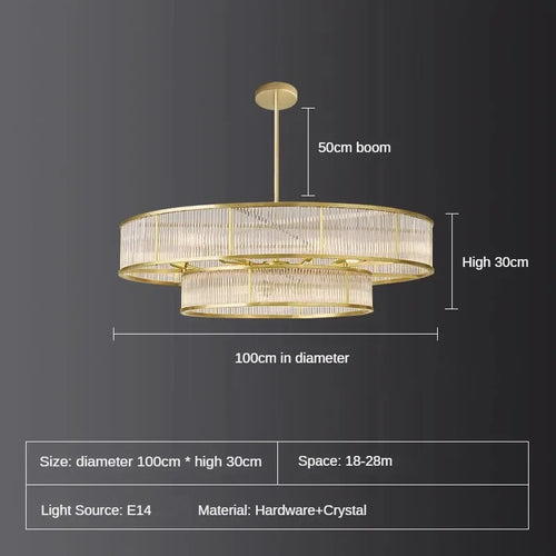 lustre en cristal rétro circulaire design pour décoration intérieure - vue 11 sur 15