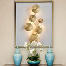 Lotus leaf gold copper LED wall sconce with G4 bulbs, vintage retro bedside and living room light