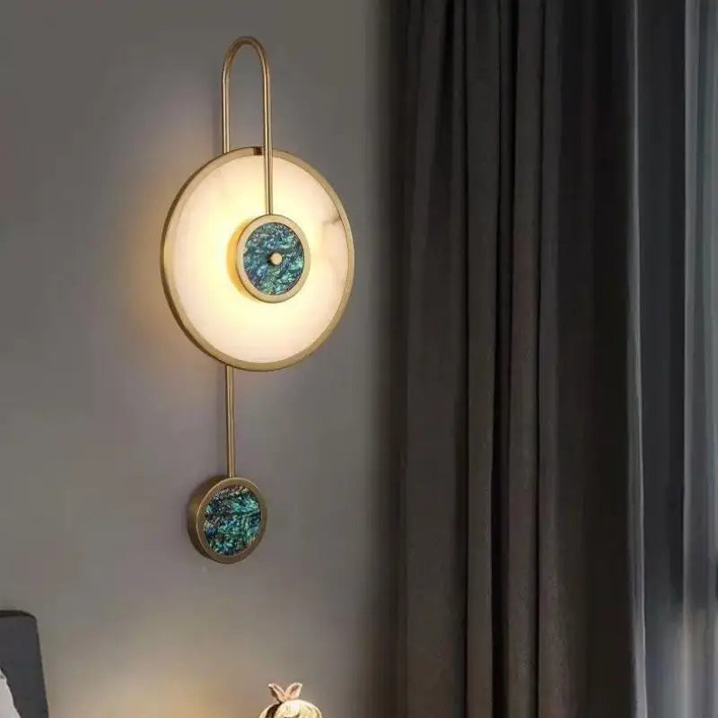 applique murale de luxe en marbre avec pierres précieuses intégrées