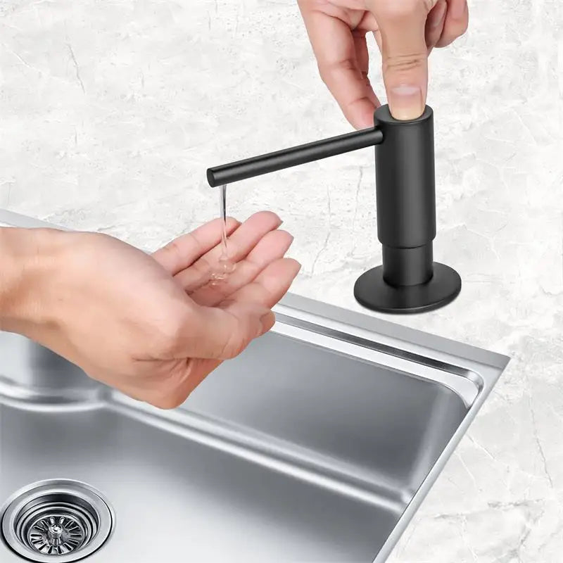 distributeur de savon liquide avec pompe en laiton pour cuisine - vue 3 sur 10