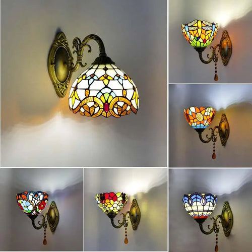 applique murale en verre méditerranéen style vintage éclairage LED - vue 5 sur 10
