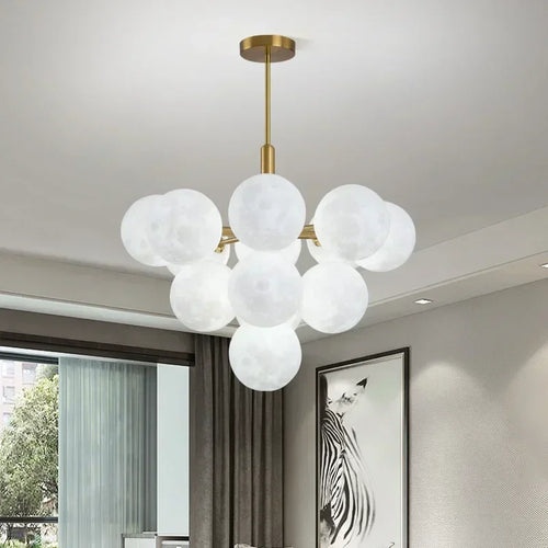 Modern Moon Bubble Pendant, Living Room Dining Room Home Decoration Lighting, LED Pendant - vue 4 sur 10