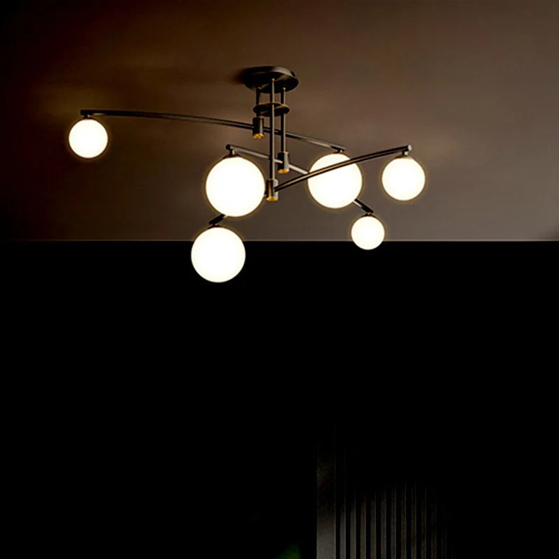 lustre moderne en verre style nordique pour décoration intérieure - vue 4 sur 12