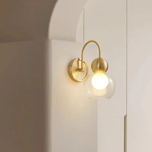 applique murale moderne en verre et cuivre pour luminaires