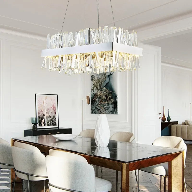 lustre en cristal nordique lumineux pour décoration moderne - vue 5 sur 15