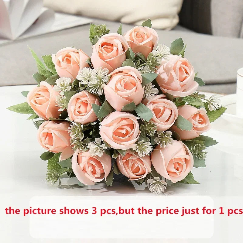 décoration florale en soie roses artificielles pour intérieur et extérieur - vue 14 sur 14